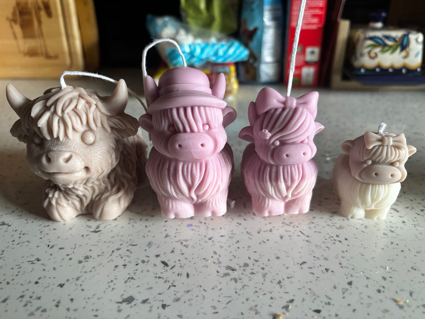 Highland Cow Family (Set of 4 - 1x large 1x medium 2 x small
